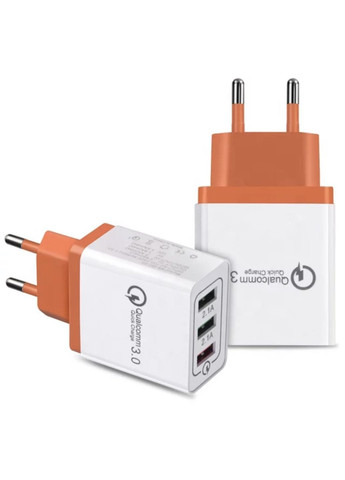 Универсальное сетевое зарядное устройство быстрой зарядки Quick Charge 3.0 на три USB порта ( ) China (368682322)