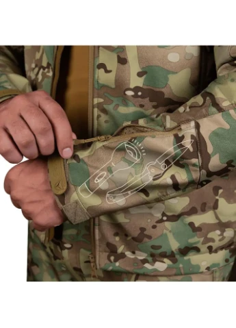 Комбінована демісезонна куртка phantom system softshell camo Camotec