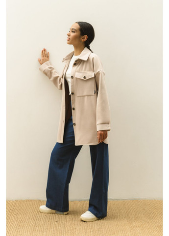 Бежевое демисезонное Пальто-рубашка 2044.5337 Seventeen