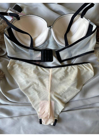 Бежевий бежевий комплект жіночої нижньої білизни Velencosa