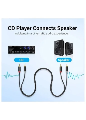 Кабель мультимедийный (VAB-R06-B100) Vention 2xRCA M to 2xRCA M 1.0m black (389126437)