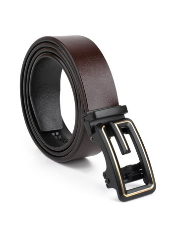 Мужской ремень кожаный c пряжкой в виде буквы G 20288 Коричневый Vintage (302972048)