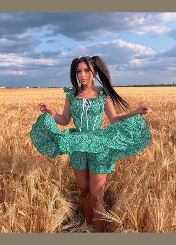 Зелена повсякденний сукня DK/DL Мода без кордонів в горошок