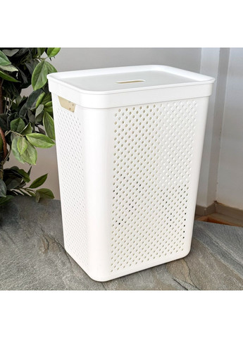 Кошик для білизни 45 л з органайзером Білий Simple Алеана (364195632)