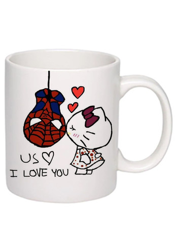 Чашка з принтом “Us, I love you” 330мл (колір білий) (17724) No Brand (312488491)