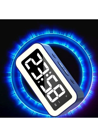 Электронные настольные часы 40544 с LED подсветкой и будильником черные пластик 220 В 14,2х7х4,5 см Kassell (379600460)
