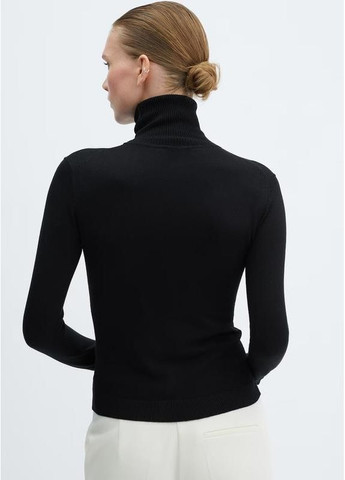 Черная базовая водолазка гольф трикотажный свитер по фигуре Mango (361769312)