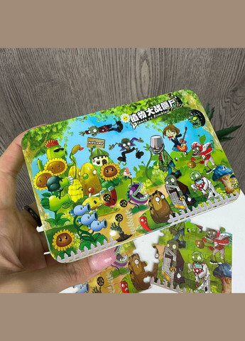 Дитячі пазли розвиваючі Plants vs Zombies в металевій коробочці, пазли для дітей Рослини проти Зомбі Diy (333023990)