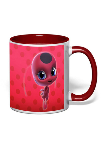 Чашка з друком "Леді Баг" 330 мл (колір бордовий) (35126) No Brand (371774927)