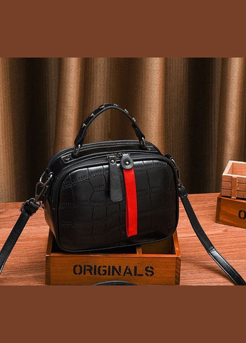 Сумка-клатч жіноча міні-сумочка через плече зі зміїним принтом чорна (sku_466Ч) No Brand (330575873)