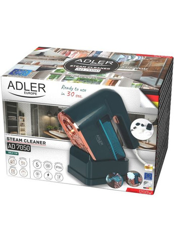 Пароочисник AD 7050 ручний/ 1200Вт/ 120мл/ IPX4/ зелений Adler (362211487)