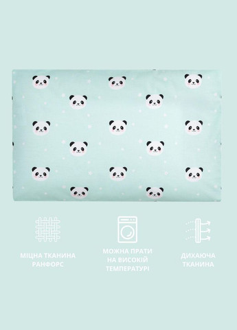 Наволочка на подушку 50х70 см бавовна PAPAELLA бязь ранфорс панда м'ята натуральна тканина IDEIA (334726545)
