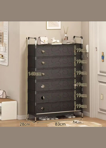 Полиця для взуття SKLM-32-LT6205 чорна 6 полиць Jeep (332181369)