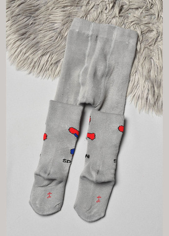 Колготи дитячі махрові для хлопчика сірого кольору з малюнком Let's Shop (304121748)
