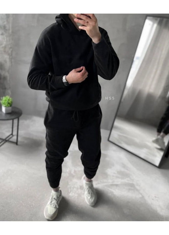 Чорний зимній костюм чоловічий турецький двосторонній фліс полар,туреччина, теплий дуже,штани та кофта з капюшоном Україна