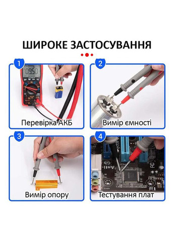Щупы для мультиметра, тестера высококачественные, тонкие, провод пружина 2м / 1000V / 20A No Brand (322567105)
