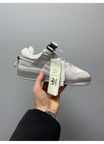 Сірі Осінні кросівки чоловічі adidas forum x bad bunny light grey адідас форум бед банні No Brand