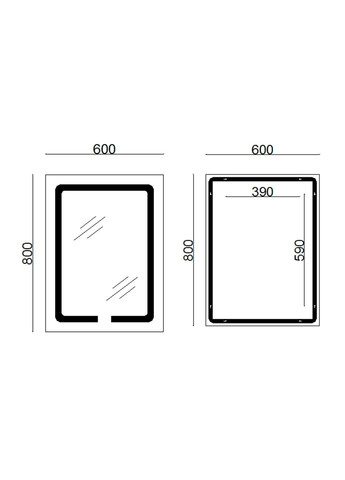 Зеркало Kubis 600х800 с LED-подсветкой Touch, с антизапотеванием, с димером, рег. яркости LD78LF9376080 LIDZ KU1 (338434584)