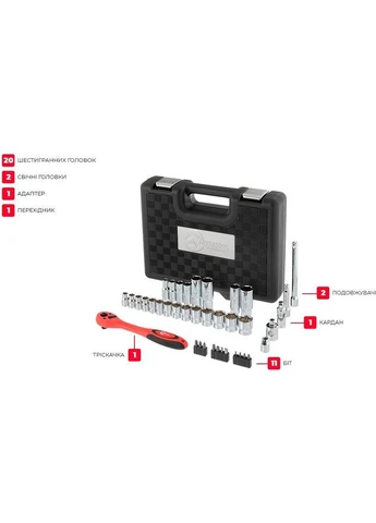Набір інструментів ET-6039 39шт [85177] Intertool (400987224)