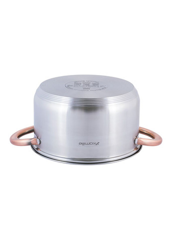 Каструля з кришкою 4.5 л з нержавіючої сталі і порожнистими ручками для індукції і газу KM-4933 Kamille (371898239)