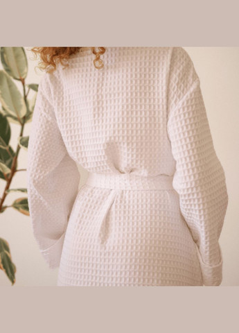 Женский вафельный халат без капюшона,Вафельная,Белый, размер S-M и. Lelit (316632507)