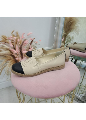 Жіночі балетки шкіряні на низькому ходу, колір чорний, бежевий. 38 розмір Vasha para | бежеві (362355003)