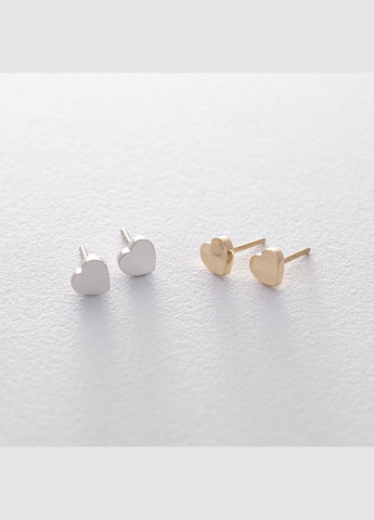 Золоті сережки - пусети Сердечка с06192 Oniks (264022324)