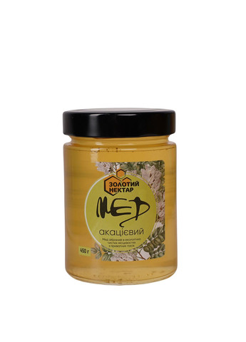 Мед акацієвий натуральний бджолиний у скляній банці 450 г Золотий Нектар (373676248)