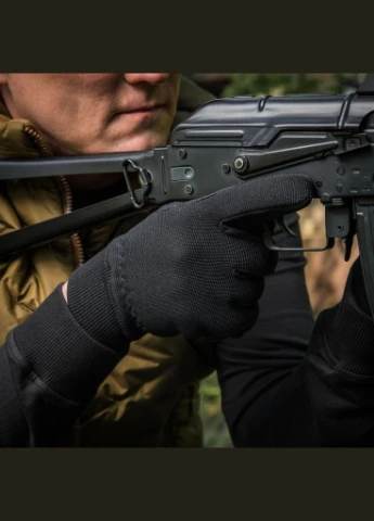 Стрілецькі, тактичні рукавички з манжетами гумками Assault Tactical Mk.8 Black (Чорні) Розмір M-TAC (329852135)