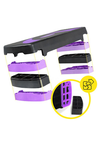 Степ-платформа 3-ступенчатая 78 х 29 х 10-20 см Black/Purple Cornix XR-0183 (342758422)