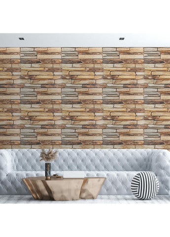 Панель стінова 3D 680х680х4мм Коричневий сланець StickerWall-SW-00002002 Sticker Wall (369408383)