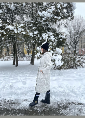 Светло-серое демисезонное Пуховое пальто MY DRESS