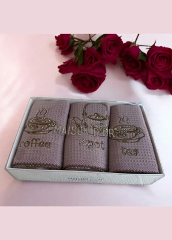 Набор полотенец Waffle Terry Dark Lilac вафельные 30-50 см, лиловые Maison D'or сиреневый
