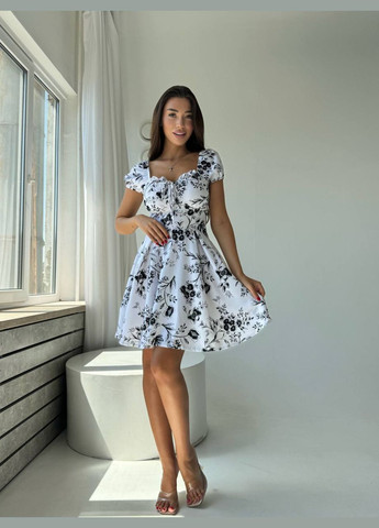 Чорна святковий жіноча сукня а-силует FINO Mode з квітковим принтом