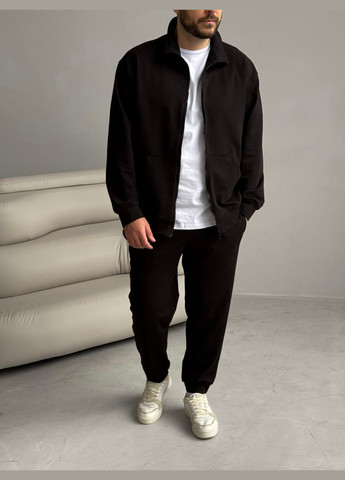 Мужской спортивный костюм Pull без капюшона черный. No Brand (327845510)