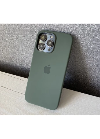 Чехол Magsafe на iPhone 14 PRO микрофибра силиконовый для айфона 14 ПРО масло / olive Silicone Case (369137450)