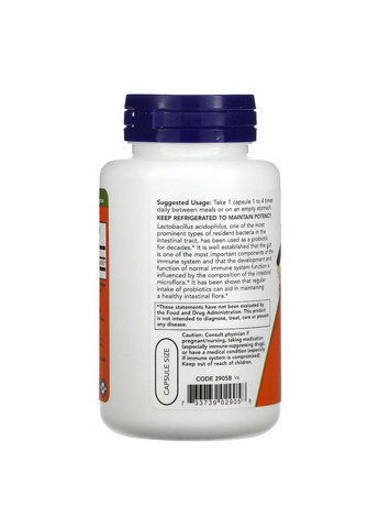 Пробиотики и пребиотики Acidophilus 2 billion, 100 вегакапсул Now (293343276)