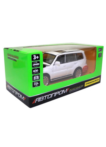 Машина металева Mitsubishi Pajero 4WD Turbo світло звук відкриваються двері капот 1:32 Біла (68463) АВТОПРОМ (365252498)