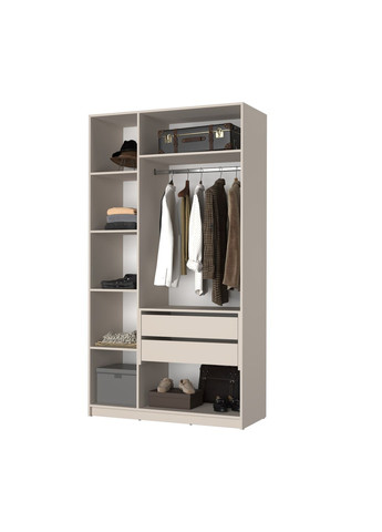 Шафа 3-дверна Оскар ДСП BG, блок шухляд 120x52x220 см Сіра мишка (MBS-4566) MebelStar (366427388)