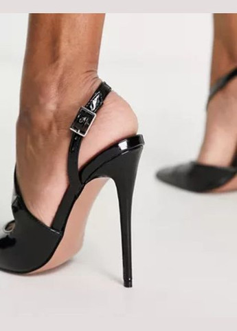 Босоніжки Asos plaza asymetric slingback high heeled shoes in black (291162822)