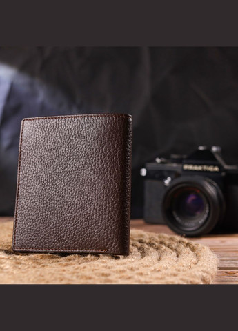 Чоловіче портмоне з натуральної зернистої шкіри 21498 Коричневе Canpellini (331913369)