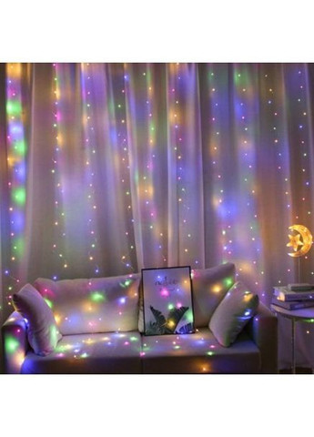 Гірлянда новорічна світлодіодна з гачками карниз штора Крапля роси 3х1м LED100 No Brand 3х1 (369176494)