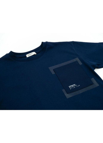 Темно-синяя демисезонная футболка детская с карманом (18936-164b-blue) Breeze