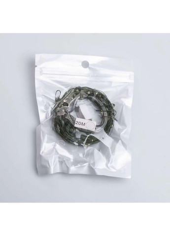 Гирлянда роса 20 метров USB на 200 led светодиодов капля зеленый провод белая USB200L20MGW Garlando (370373377)