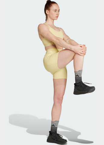 Жёлтый спортивный бра fastimpact luxe run high-support adidas интерлок