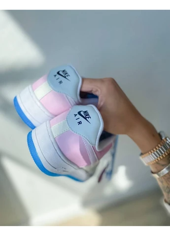 Белые летние кроссовки nike air force 1 white pink найк аир форс 1 No Brand
