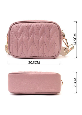 Красива стьобана жіноча сумка з натуральної шкіри 22614 Рожева Vintage (297993093)