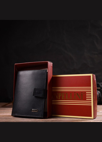 Класичний вертикальний чоловічий портмоне середнього розміру з натуральної гладкої шкіри 21857 Canpellini (331908224)