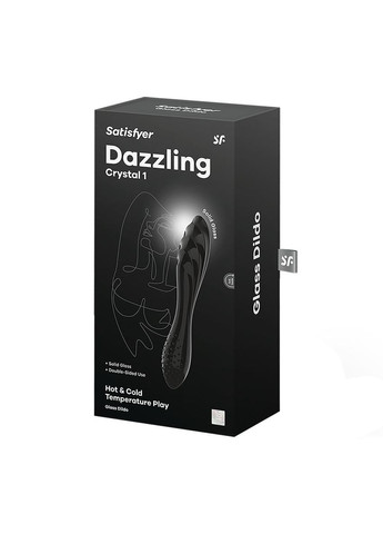 Скляний подвійний фалоімітатор Dazzling Crystal 1 для точки G чорний Satisfyer (347312746)