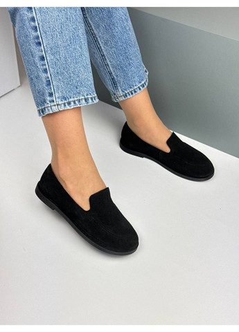 No Brand 427 Анатомічні Лофери Чорні Замшеві чорний з натуральна замша, — демісезон (339602907)